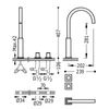 Kép 2/2 - Tres Cuadro-Tres pultba építhető dupla fogantyús szabadon álló mosdócsaptelep 00810504