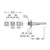 Kép 2/2 - Tres Cuadro-Tres falba építhető dupla fogantyús mosdócsaptelep 180 mm-es kinyúlással 00815301