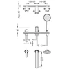 Kép 2/2 - Tres Lex-Tres kádperembe építhető csaptelep kézi zuhannyal 220 mm-es kifolyóval 08116103