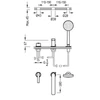 Kép 2/2 - Tres Lex-Tres kádperembe építhető csaptelep kézi zuhannyal 180 mm-es kifolyóval 08116104