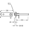 Kép 2/2 - Tres Lex-Tres fali egykaros mosdócsaptelep 210 mm-es kifolyóval 08120021