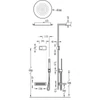 Kép 2/2 - Tres Shower Technology falba építhető elektronikus termosztátos zuhanyrendszer kádkifolyóval matt fekete 09288320NM