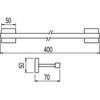 Kép 2/2 - Tres Cuadro-Tres 400 mm-es törölközőtartó arany 10723601OR