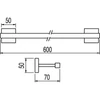 Kép 2/2 - Tres Cuadro-Tres 600 mm-es törölközőtartó rozsdamentes acél 10723603AC