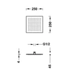 Kép 2/2 - Tres vízkő ellen védett acél mennyezeti fejzuhany 134315011