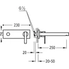 Kép 2/2 - Tres Lex-Tres fali egykaros mosdócsaptelep 250 mm-es kifolyóval 181200