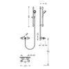 Kép 2/2 - Tres Lex-Tres falon kívüli termosztátos kádtöltő zuhanyszett 183398