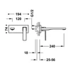 Kép 2/2 - Tres Slim Exclusive egykaros fali mosdócsaptelep 240 mm-es kifolyóval rozsdamentes acél 20230012AC