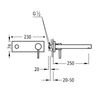 Kép 2/2 - Tres Alplus egykaros fali mosdócsaptelep 250 mm-es kifolyóval 20320001