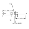 Kép 2/2 - Tres Alplus egykaros fali mosdócsaptelep 210 mm-es kifolyóval 20320002