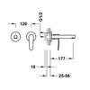 Kép 2/2 - Tres Flat Tres egykaros fali csaptelep 177 mm-es kifolyóval 20430001