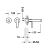 Kép 2/2 - Tres Class Tres egykaros fali csaptelep 177 mm-es kifolyóval 20530001