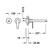 Kép 2/2 - Tres Class Tres egykaros fali csaptelep 237 mm-es kifolyóval 20530002