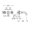 Kép 2/2 - Tres Projekt-Tres két fogantyús fali mosdócsaptelep 164 mm-es kifolyóval 21115101