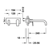 Kép 2/2 - Tres Projekt-Tres egykaros fali mosdócsaptelep 240 mm-es kifolyóval 21130012