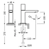 Kép 2/2 - Tres Projekt-Tres egy fogantyús mosdócsaptelep kevert vagy hideg vízhez metál fekete 21150301KM