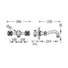Kép 2/2 - Tres-Clasic két fogantyús fali mosdócsaptelep 24215101