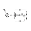 Kép 2/2 - Tres-Clasic 210 mm-es fali kifolyócső acél 24217301AC