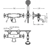 Kép 2/2 - Tres-Clasic fali termosztátos kádcsaptelep zuhanyszettel acél 24217409AC