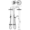 Kép 2/2 - Tres-Clasic falon kívüli két fogantyús zuhanyrendszer acél 24219101AC