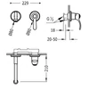 Kép 2/2 - Tres-Clasic egykaros fali mosdócsaptelep 210 mm-es kifolyóval arany 24220001OR