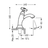 Kép 2/2 - Tres-Clasic egy fogantyús mosdócsaptelep hideg, vagy kevert vízhez 24250301