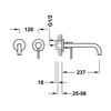 Kép 2/2 - Tres Study Exclusive egykaros fali mosdócsaptelep 237 mm-es kifolyóval rozsdamentes acél 26230002AC