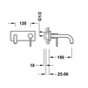 Kép 2/2 - Tres Study Exclusive egykaros fali mosdócsaptelep 180 mm-es kifolyóval csiszolt metál fekete 26230011KMB