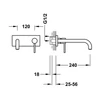 Kép 2/2 - Tres Study Exclusive egykaros fali mosdócsaptelep 240 mm-es kifolyóval arany 26230012OR