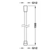 Kép 2/2 - Tres 1500 mm-es szatén zuhanytömlő rozsdamentes acél 913460915AC