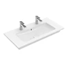 Kép 1/3 - Villeroy & Boch Venticello 100 x 50 cm-es beépíthető mosdó 2 csaplyukkal Stone White CeramicPlus felülettel - 4104AKRW