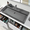 Kép 3/3 - Villeroy & Boch Memento 2.0 100 x 47 cm-es mosdó csaplyuk és túlfolyó nélkül Graphite CeramicPlus felülettel - 4A221FI4
