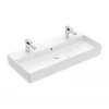 Kép 1/4 - Villeroy & Boch Memento 2.0 100 x 47 cm-es mosdó 2 csaplyukkal CeramicPlus felülettel túlfolyó nélkül - 4A221KR1