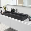 Kép 3/3 - Villeroy & Boch Memento 2.0 120 x 47 cm-es mosdó csaplyuk és túlfolyó nélkül Ebony CeramicPlus felülettel - 4A22CFS5