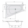 Kép 2/4 - Villeroy & Boch Loop & Friends Oval 1750 x 1350 mm-es balos beépíthető aszimmetrikus sarokkád - UBA175LFO9LIV-01