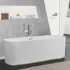 Kép 3/4 - Villeroy & Boch Finion 1700 x 700 mm-e szabadonálló kád Push-to-open lefolyóval és túlfolyóval, Design gyűrűvel Champagne - UBQ177FIN7A200V201