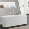 Kép 3/4 - Villeroy & Boch Finion 1700 x 700 mm-e szabadonálló kád Push-to-open lefolyóval és túlfolyóval, Design gyűrűvel Gold - UBQ177FIN7A300V201