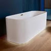 Kép 3/4 - Villeroy & Boch Finion 1700 x 700 mm-e szabadonálló kád Push-to-open lefolyóval és túlfolyóval és kádtöltővel, Design gyűrűvel, Emotion funkcióval Champagne Stone White - UBQ177FIN7N200V1RW