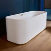 Kép 3/4 - Villeroy & Boch Finion 1700 x 700 mm-e szabadonálló kád Push-to-open lefolyóval és túlfolyóval és kádtöltővel, Design gyűrűvel Champagne Stone White - UBQ177FIN7N200V2RW