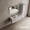 Kép 2/2 - MARMY CODE 120 DUPLA függesztett alsószekrény, 4 fiók, festett fényes Pure White szín, fekete fogantyú 120x46x50 - 90 10 12 24 11 00
