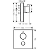 Kép 2/2 - Hansgrohe ShowerSelect Glas termosztátos falsík alatti highflow termosztát színkészlet, fehér/króm 15735400