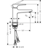 Kép 2/2 - Hansgrohe Metropol egykaros mosdócsaptelep 100 push-open lefolyóval, kézmosókhoz matt fekete 32500670