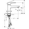 Kép 2/2 - Hansgrohe Metropol egykaros mosdócsaptelep 100 push-open lefolyóval, kézmosókhoz szálcsiszolt fekete/króm 32500340