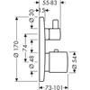 Kép 2/2 - Hansgrohe Axor Uno2 termosztátos csaptelep színkészlet szelepekkel 38720000