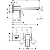 Kép 2/2 - Hansgrohe Metropol egykaros falsík alatti mosdócsaptelep, loop fogantyúval, 225mm-es kifolyóval 74526000