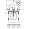 Kép 2/2 - Hansgrohe Metropol Classic 110, 3-lyukú mosdócsaptelep automata lefolyó-garniturával 31306000