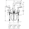 Kép 2/2 - Hansgrohe Metropol Classic 160, 3-lyukú mosdócsaptelep, automata lefolyó-garniturával 31331000