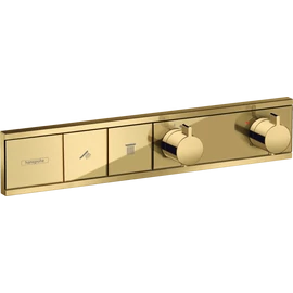Hansgrohe RainSelect Termosztát falsík alatti szereléshez, 2 fogyasztóhoz, polírozott arany hatású 15380990 Hansgrohe RainSelect Termosztát falsík alatti szereléshez, 2 fogyasztóhoz, polírozott arany hatású 15380990