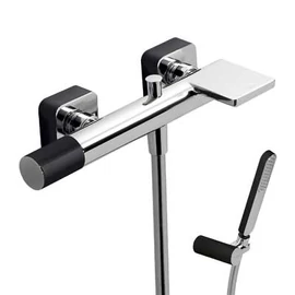 Tres Loft Colors kádtöltő csaptelep zuhanyszettel kaszkád kifolyóval fekete/króm 20017001NE Tres Loft Colors kádtöltő csaptelep zuhanyszettel kaszkád kifolyóval fekete/króm 20017001NE