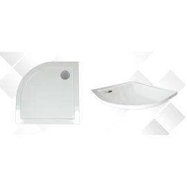 Wellis SMC 90x90x4 cm-es íves lapos zuhanytálca, zuhanyszifonnal Wellis SMC 90x90x4 cm-es íves lapos zuhanytálca, zuhanyszifonnal